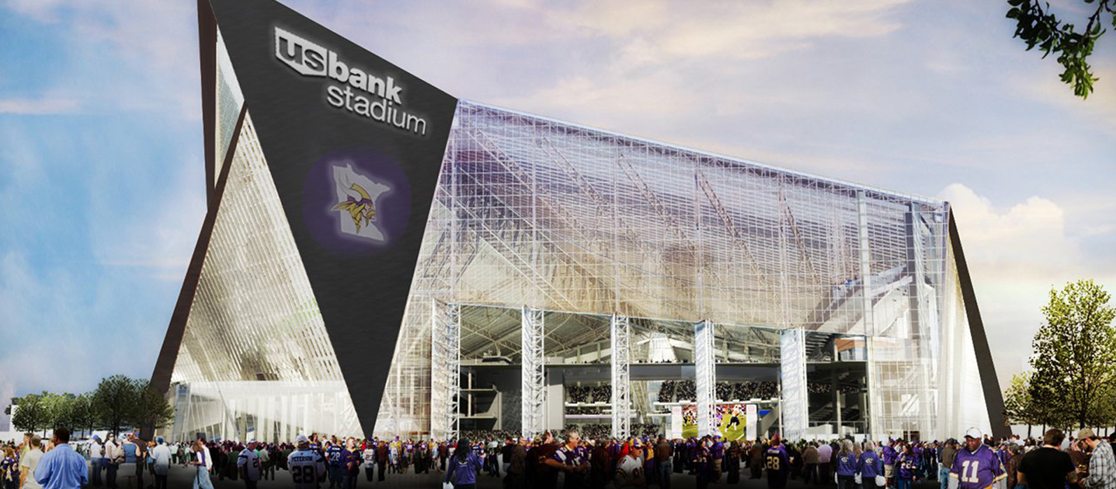 U.S Bank Stadium : 3 ans de construction, 8 000 ouvriers, 4 millions d’heures de travail.